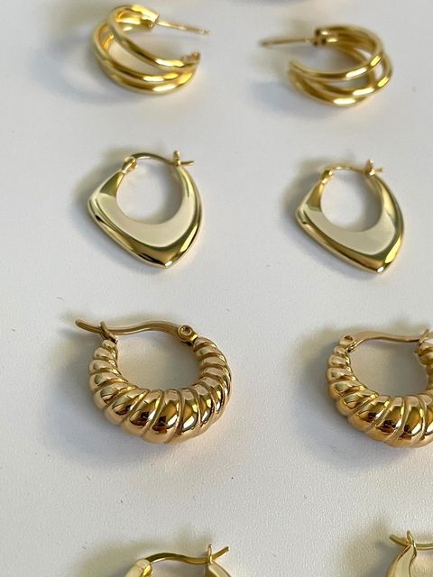 Mini Croissant Hoops | 14K Gold Plated